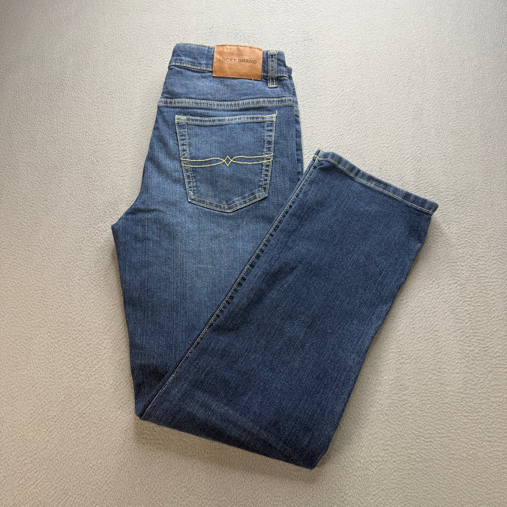 Lucky Brand Classic Straight Stretch Jeans Womens 16 Blue Cotton Blend Casual